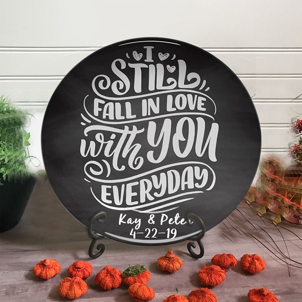 Gepersonaliseerd I Still Fall In Love Serveerbord Custom Boyfriend Gifts Valentijnsdag Cadeau