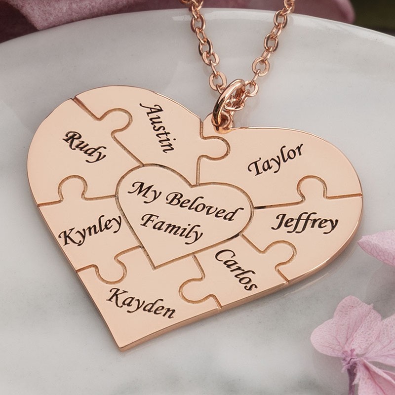 Gepersonaliseerde hartvorm 1-8 stuks ketting cadeau voor mama en oma