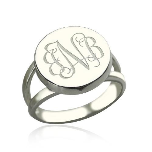 S925 sterling zilveren gepersonaliseerde monogramring