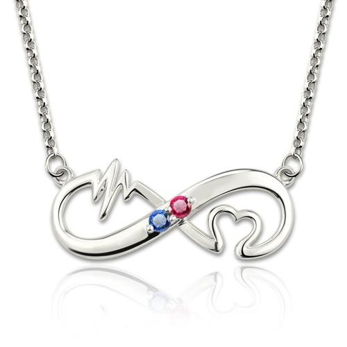 Infinity Naam Ketting Met Geboortestenen