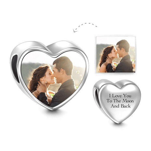 Love Forever Heart gepersonaliseerde fotocharme