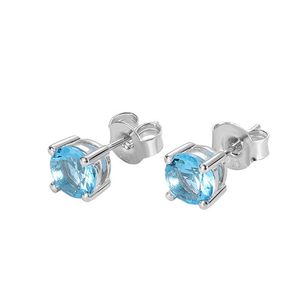 Gepersonaliseerde ronde Birthstone Stud Oorbellen voor haar