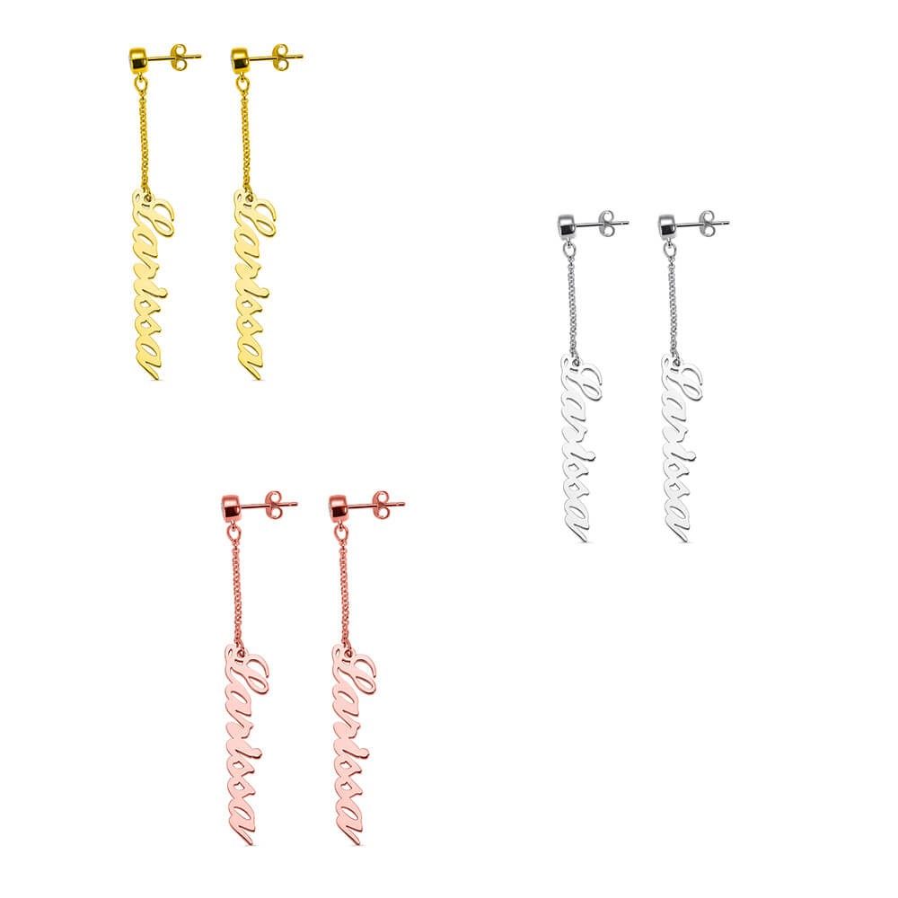 Gepersonaliseerde Naam Chain Drop Earring