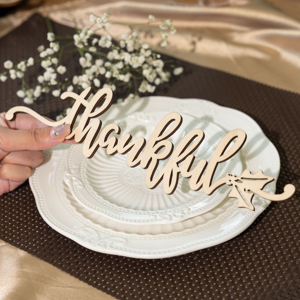 Fall Thanksgiving Christmas houten plaatskaarten voor tafeldecoratie