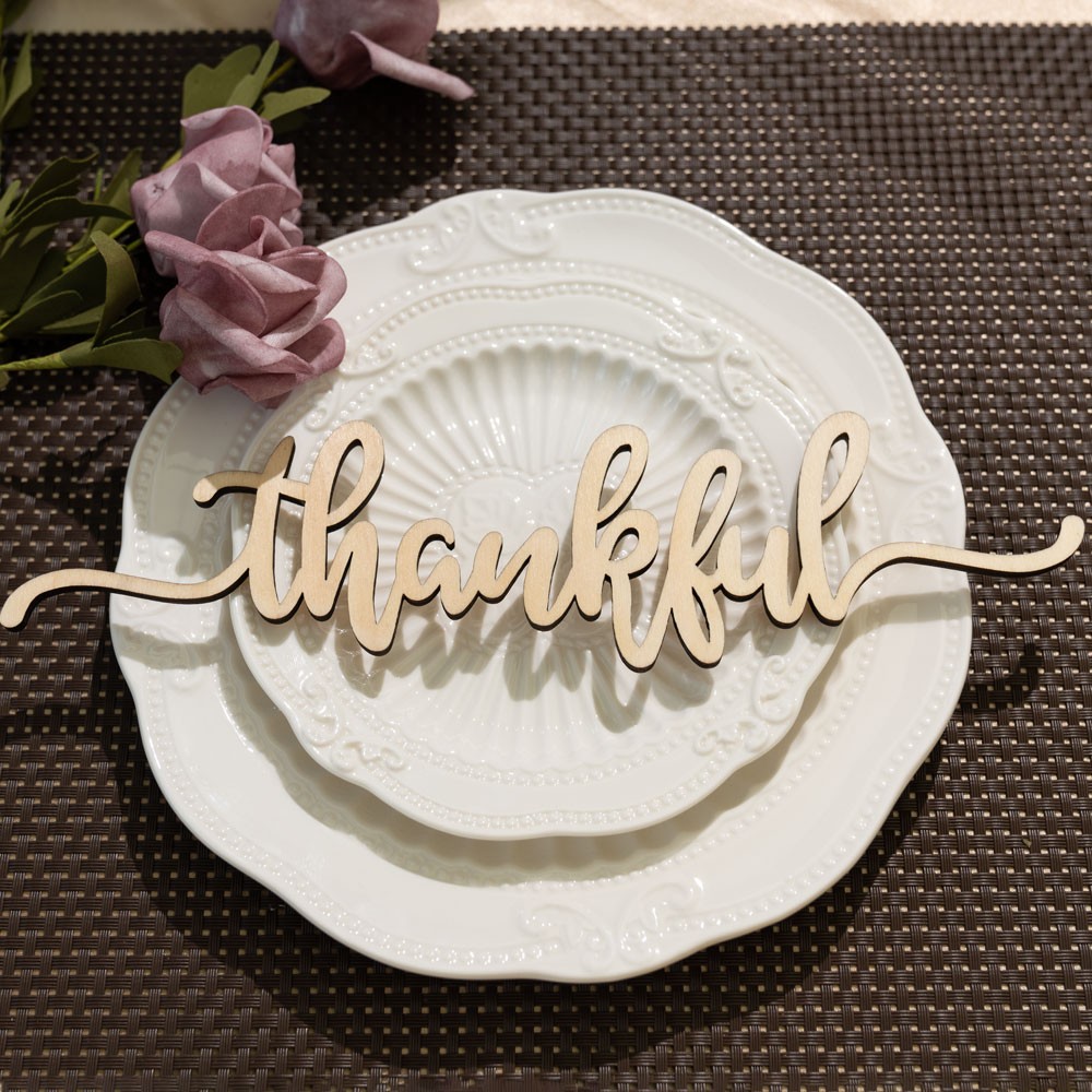 Fall Thanksgiving Christmas houten plaatskaarten voor tafeldecoratie