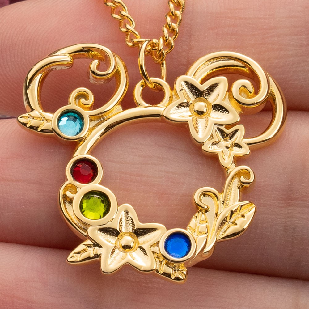  Gepersonaliseerde Disney Geboortesteen Ketting met 1-5 Geboortestenen