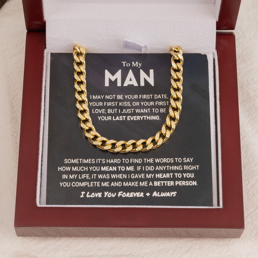 To My Man Cubaanse Link Chain Ketting voor Man Love Gift voor Boyfriend Valentijnsdag Cadeau voor hem