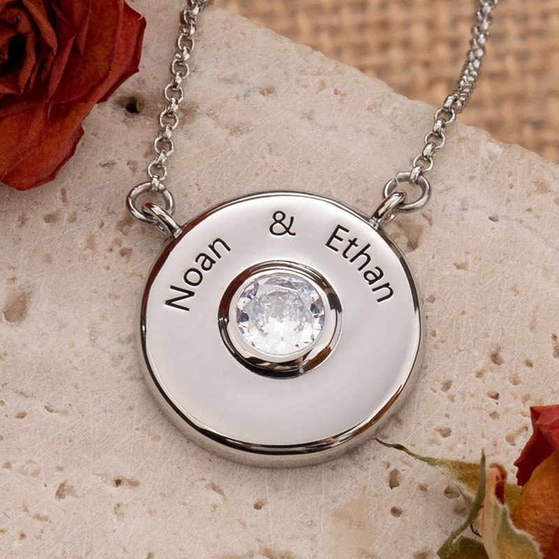 Gepersonaliseerde graveerbare schijf charme ketting cadeau voor koppels Valentijnsdag cadeau voor vriendin