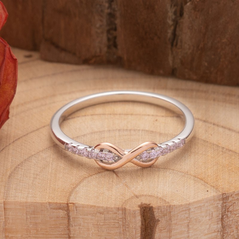  Sterling zilveren grootmoeder & kleindochter aan elkaar gekoppeld Love Forever Infinity Ring cadeau voor haar